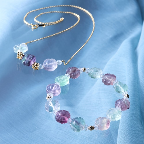 お守り石フローライトアクセサリー