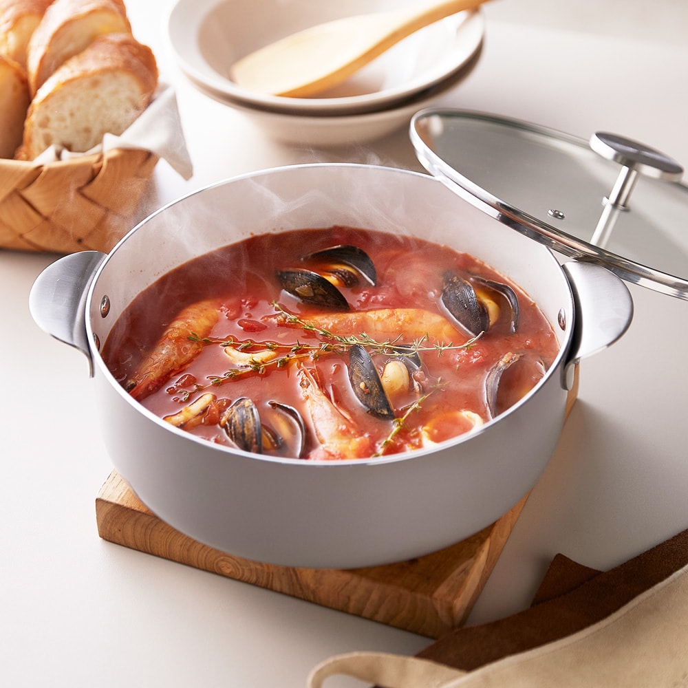 【ベルメゾン】北欧調カラーの卓上鍋 【IH/ガス火対応】