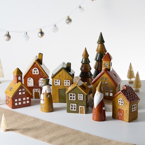 【クリスマス】陶器のクリスマスオブジェ