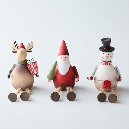 【クリスマス】木製クリスマスオブジェセット