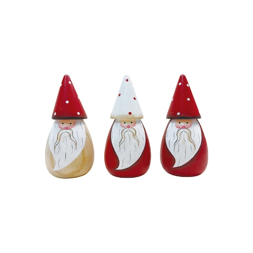 【クリスマス】手のひらサイズの北欧調サンタオブジェ3個組