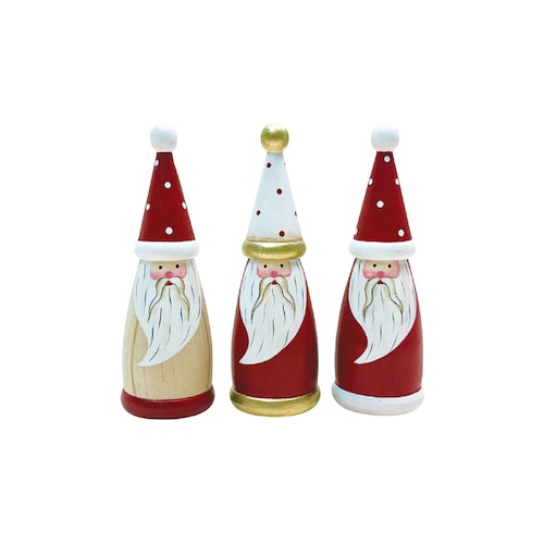 【クリスマス】手のひらサイズの北欧調サンタオブジェ3個組