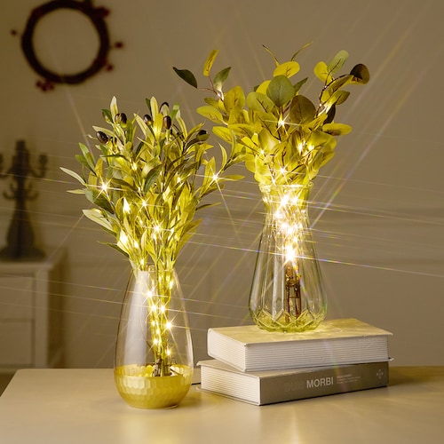 【クリスマス】LEDライト付きブランチツリー＜高さ約48cm＞