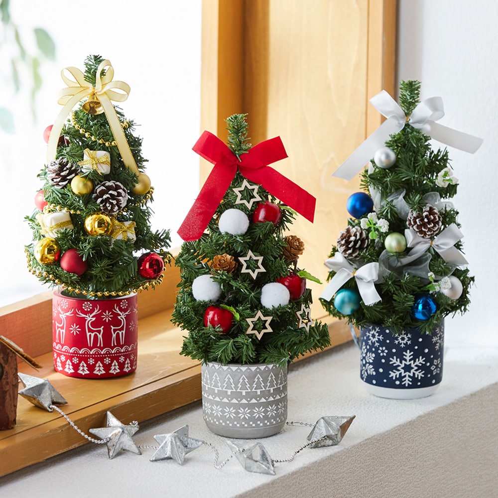 クリスマスツリー 鉢付き LEDライト付 クリスマス】LEDライト付き 陶器鉢のテーブルツリー｜通販のベルメゾン