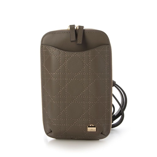 【特別価格】レザー×ステッチ スマホポシェット