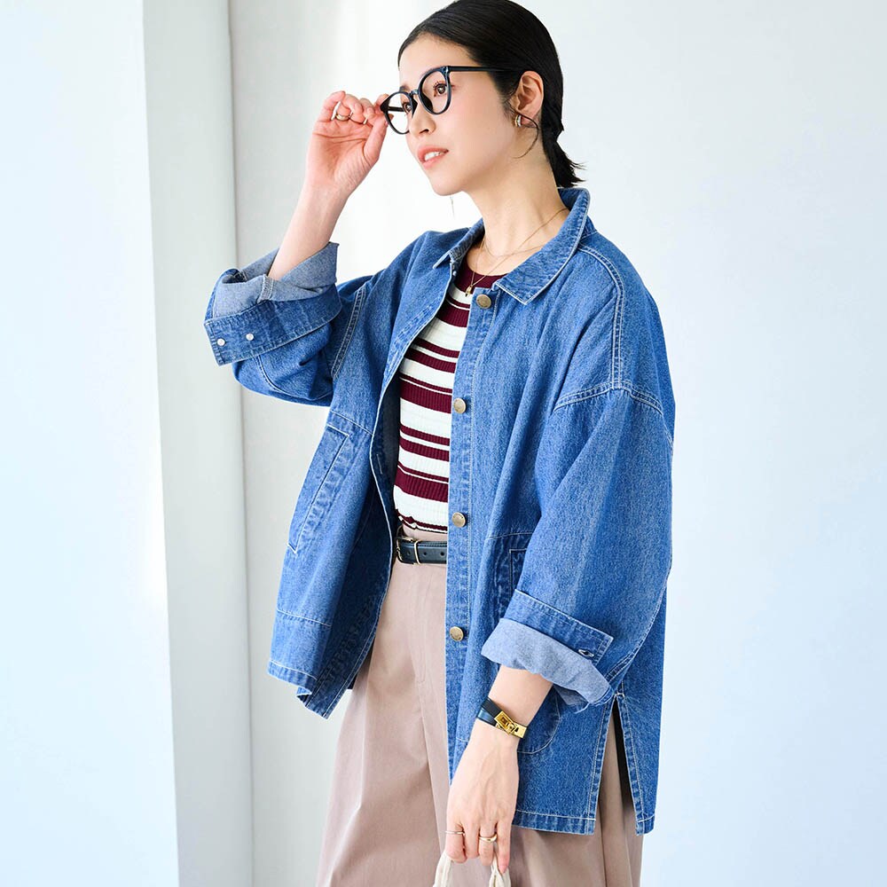 【ベルメゾン】デニムシャツブルゾン