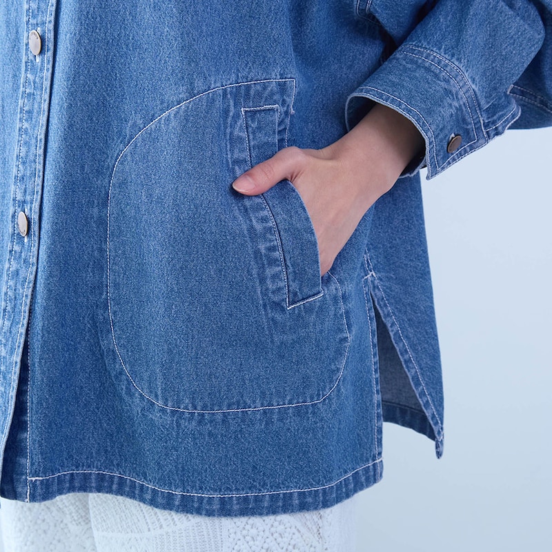 デザインポイントになる大きなポケットステッチ