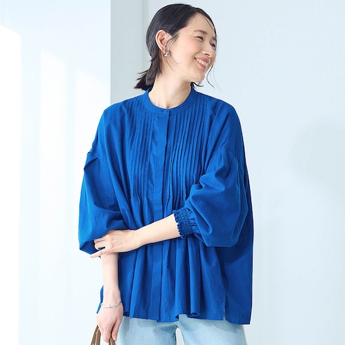 ピンタック使い前開きブラウス