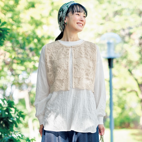 レースベスト＋ブラウスアンサンブル