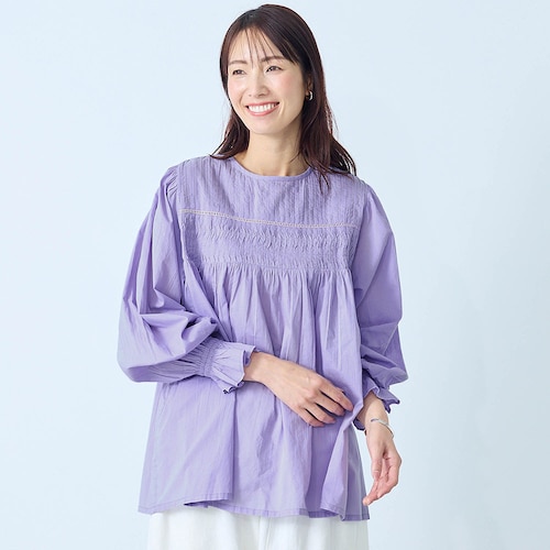 ピンタック使いチュニックブラウス