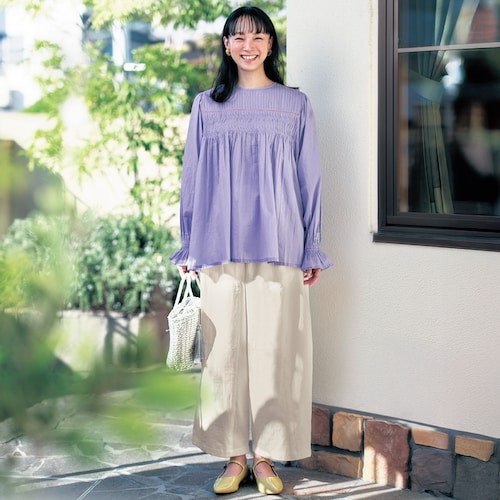 ツイル切替えコットンバレルパンツ