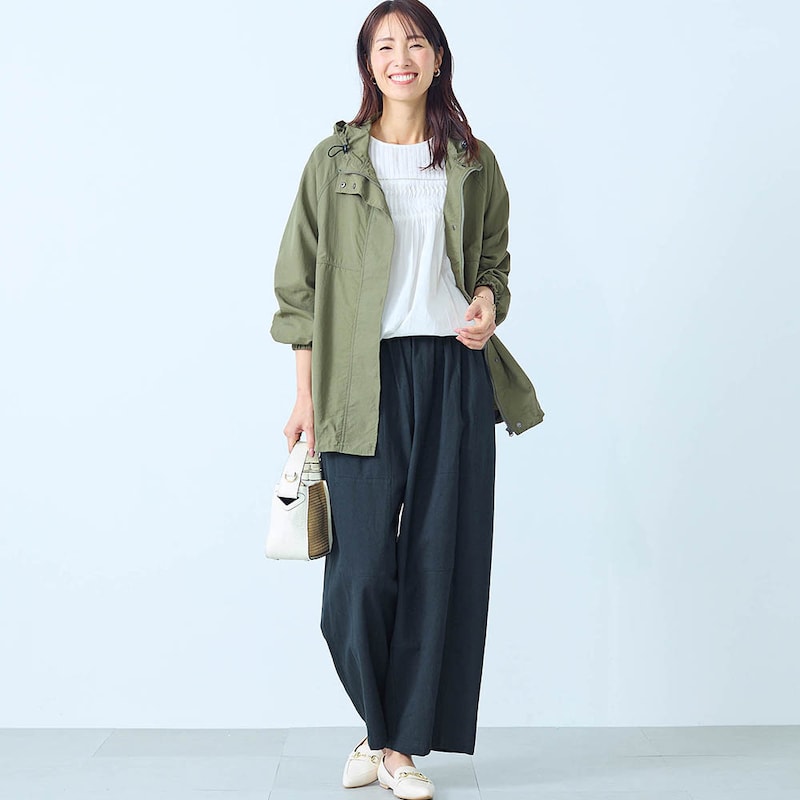 モデル身長173cm／M～L　※写真は撮影用のため股下+6cmになります。