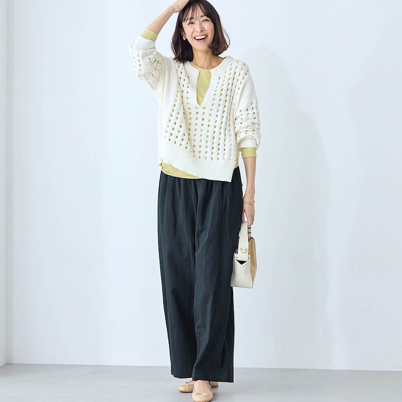 モデル身長169cm／M～L　※写真は撮影用のため股下+6cmになります。