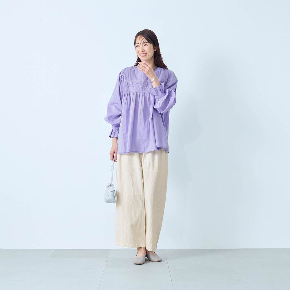 モデル身長173cm／M～L　※写真は撮影用のため股下+6cmになります。