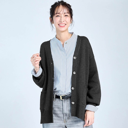 裏毛布ニットカーディガン