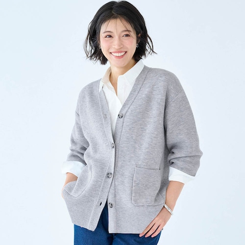 裏毛布ニットカーディガン