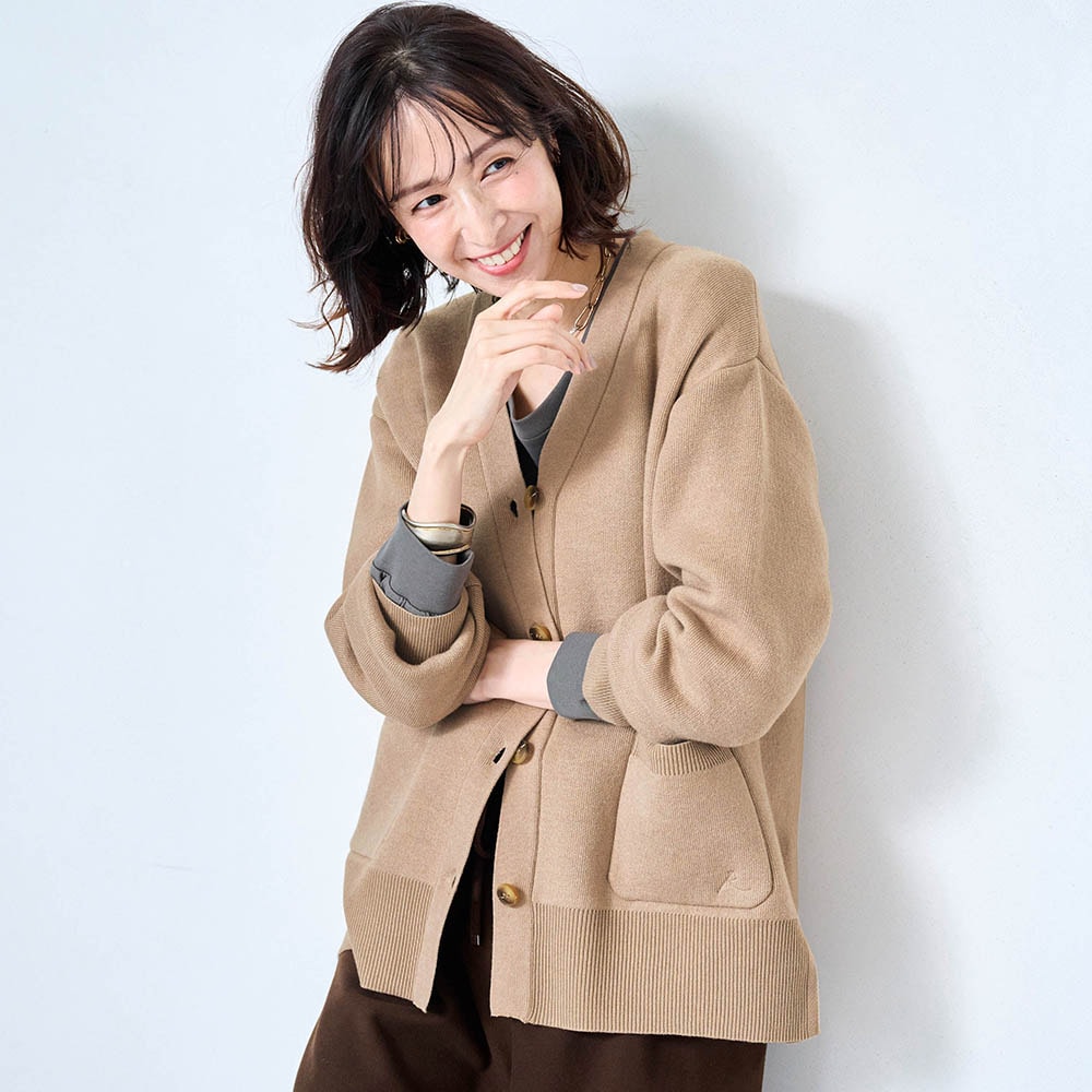 裏毛布ニットカーディガン(超最強)｜通販のベルメゾンネット