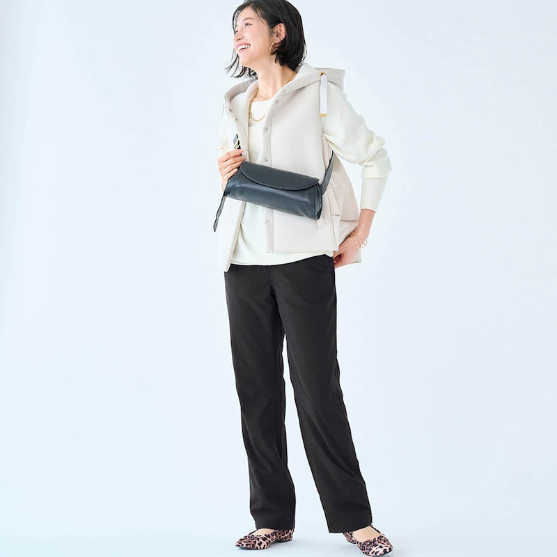 モデル身長168cm／M・股下70cm　※写真は撮影用のため、股下＋6cmとなります。