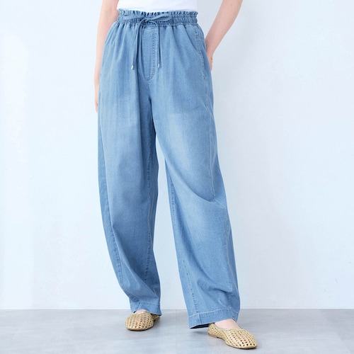 サラッと快適・冷感カーブデニムパンツ【吸水速乾】