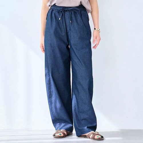 サラッと快適・冷感カーブデニムパンツ【吸水速乾】