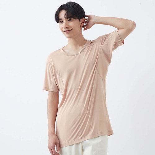 汗取りインナー・綿混クルーネック半袖メンズ(大汗さん)