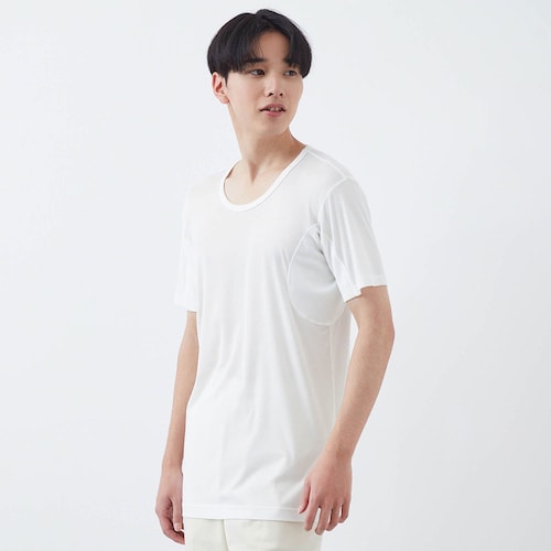 汗取りインナー・綿混クルーネック半袖メンズ(大汗さん)