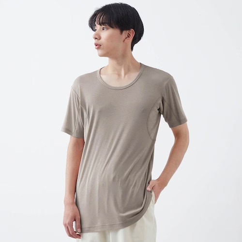 汗取りインナー・綿混クルーネック半袖メンズ(大汗さん)