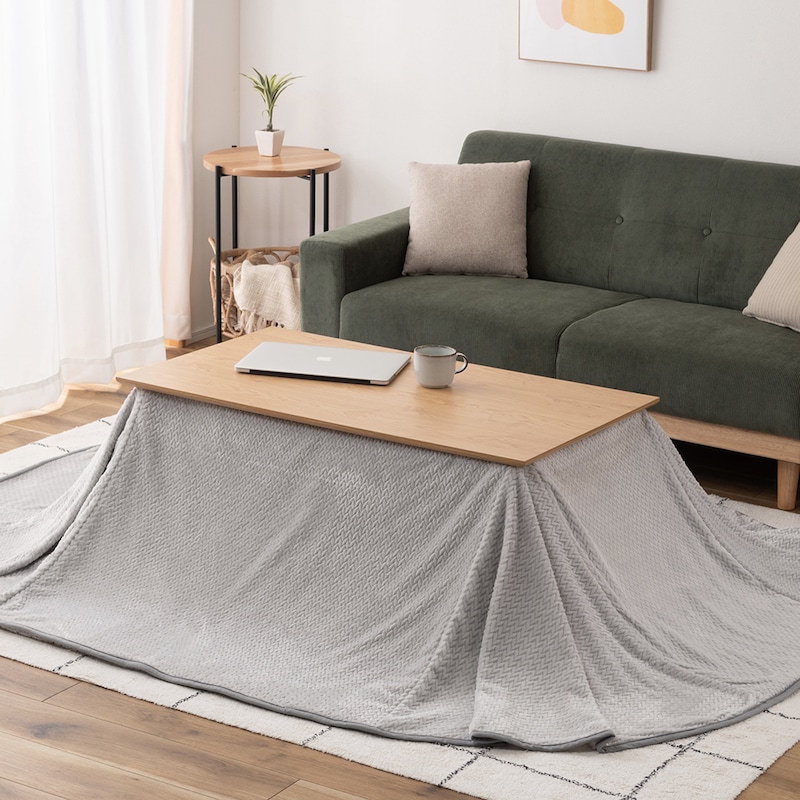 こたつテーブル＋こたつ布団(ライトグレー)