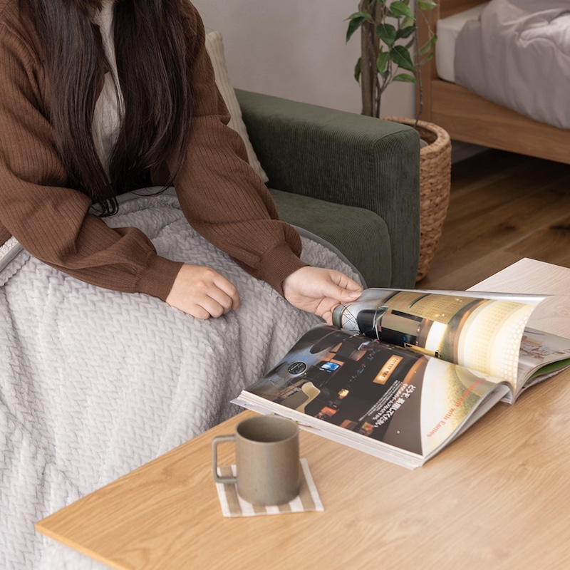 こたつ布団はひざ掛けとしても