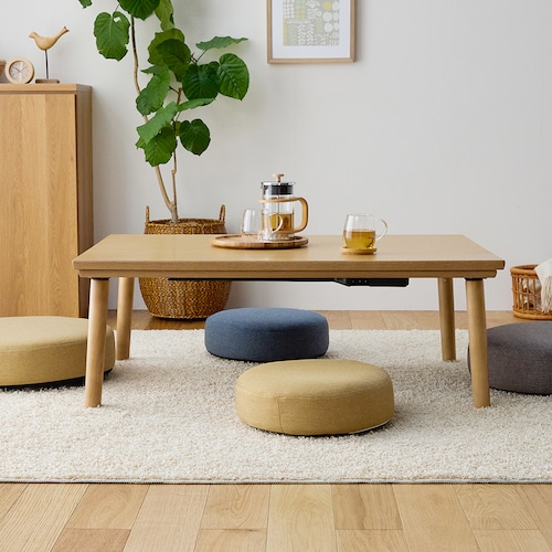 天然木のフラットヒーターこたつテーブル ＜こたつテーブル単品・こたつ布団セット＞