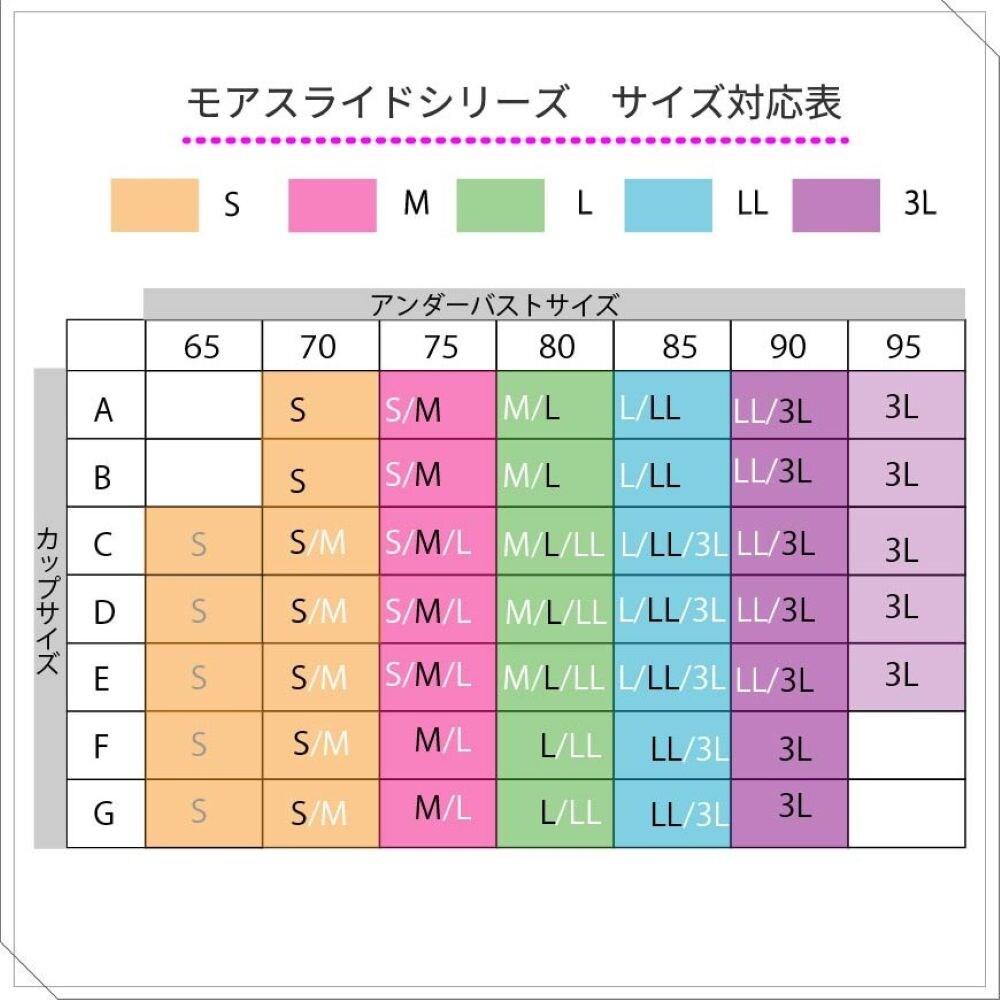 モアスライドサイズ対応表