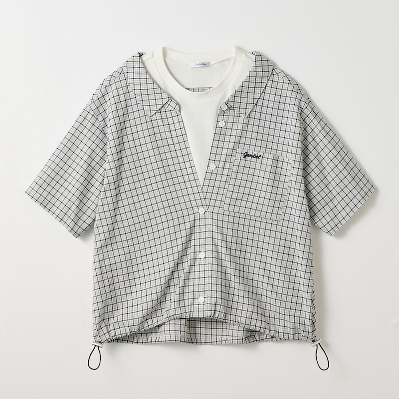 オフホワイト×ブラックチェック