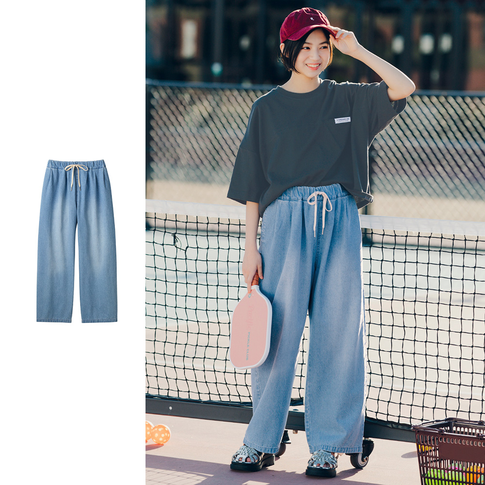 接触冷感イージーリラックスデニムパンツ(ウエスト調節可) 【子供ズボン】(STANDARD me)