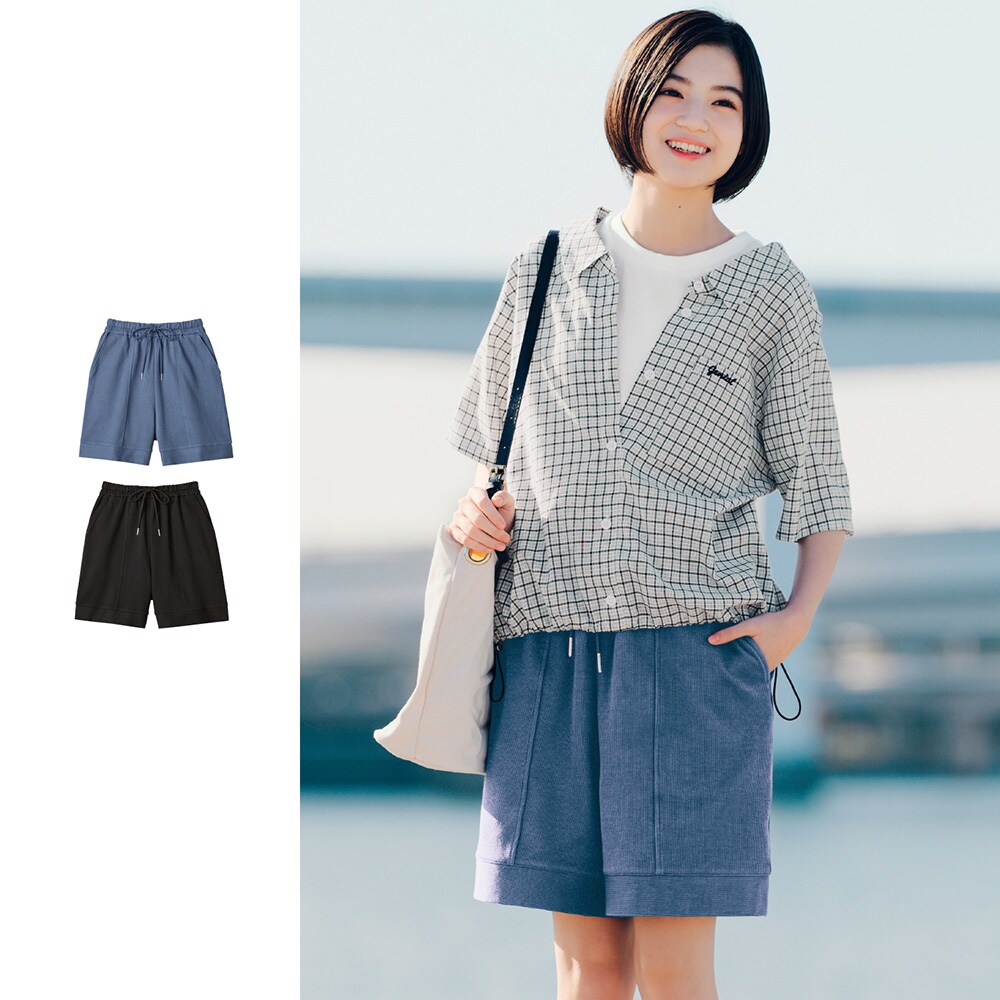 【STANDARD me】コットンリブショートパンツ(ウエスト調節可) 【子供ズボン】