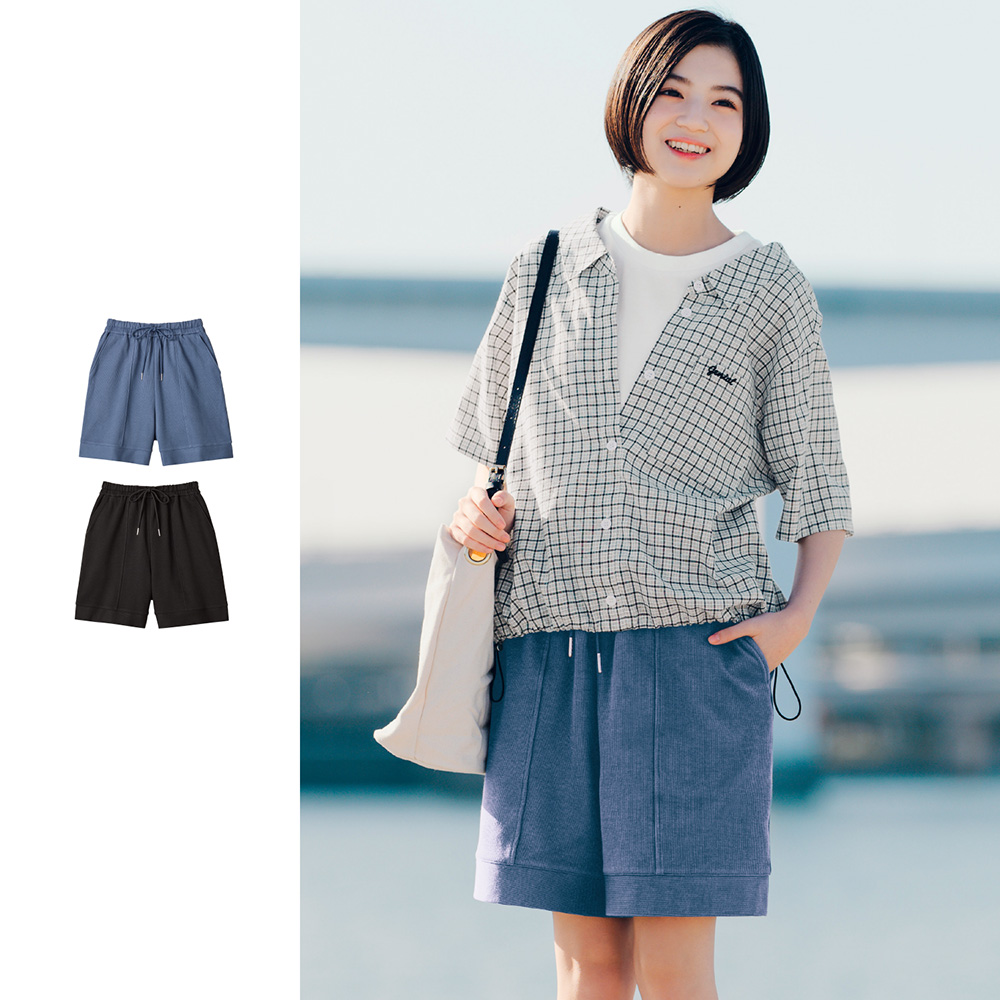 コットンリブショートパンツ(ウエスト調節可) 【子供ズボン】(STANDARD me)