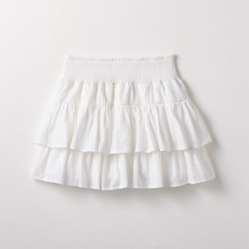 インナーパンツ付きコットンティアードミニスカート 【子供服】