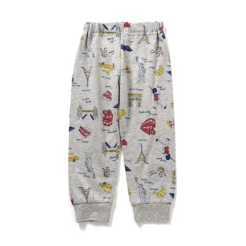 グレー（世界の名所、銘品総柄）