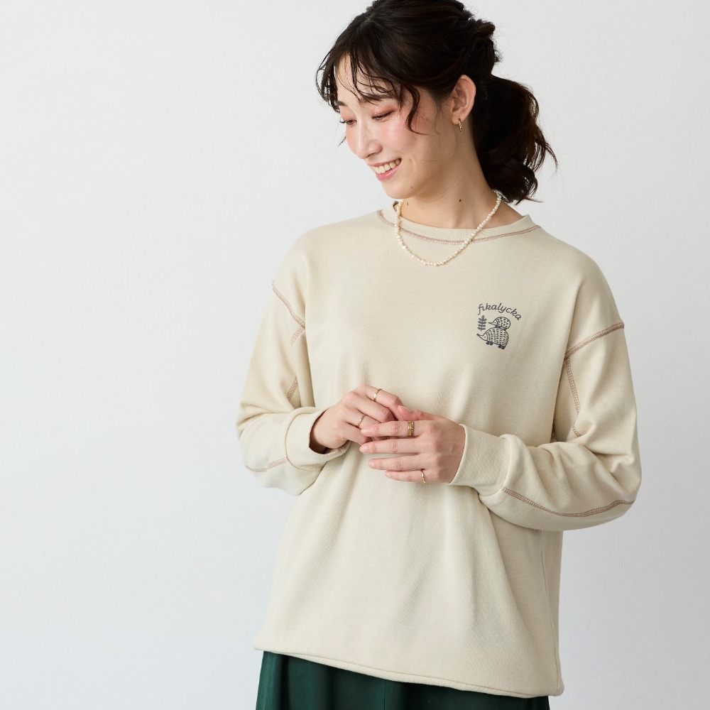 【フィーカ/fika】ガーゼ裏毛ロゴスウェット 【フィーカ/fika】ガーゼ裏毛ロゴスウェット