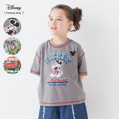 薄くて涼しい配色ステッチの名札ココ半袖Tシャツ（選べるキャラクター）