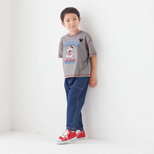 薄くて涼しい配色ステッチの名札ココ半袖Tシャツ（選べるキャラクター）（ディズニー/Disney）
