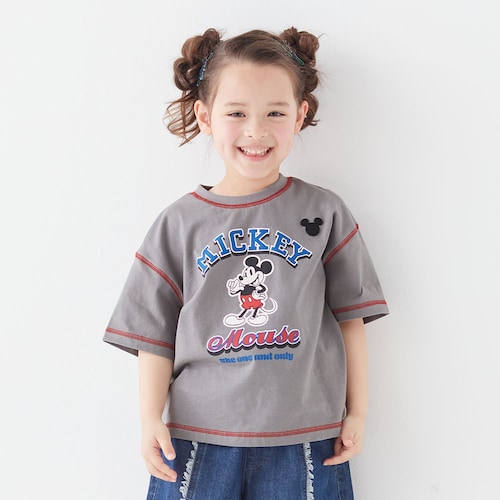 薄くて涼しい配色ステッチの名札ココ半袖Tシャツ（選べるキャラクター）