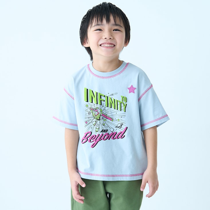 薄くて涼しい配色ステッチの名札ココ半袖Tシャツ（選べるキャラクター）