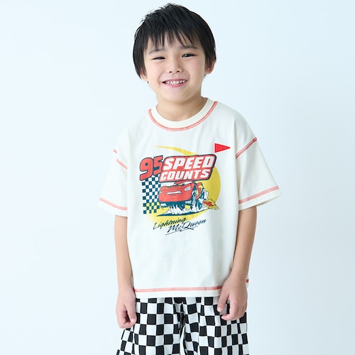 薄くて涼しい配色ステッチの名札ココ半袖Tシャツ（選べるキャラクター）