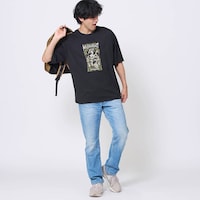モデル身長183cm／L～LL　リメンバーミー（ブラック）着用