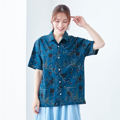 ユニセックス開襟シャツ「ドナルドダック」