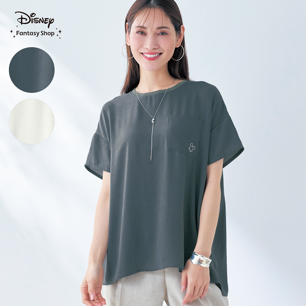 【ディズニー/Disney】刺しゅうTブラウス「ミッキーマウス」