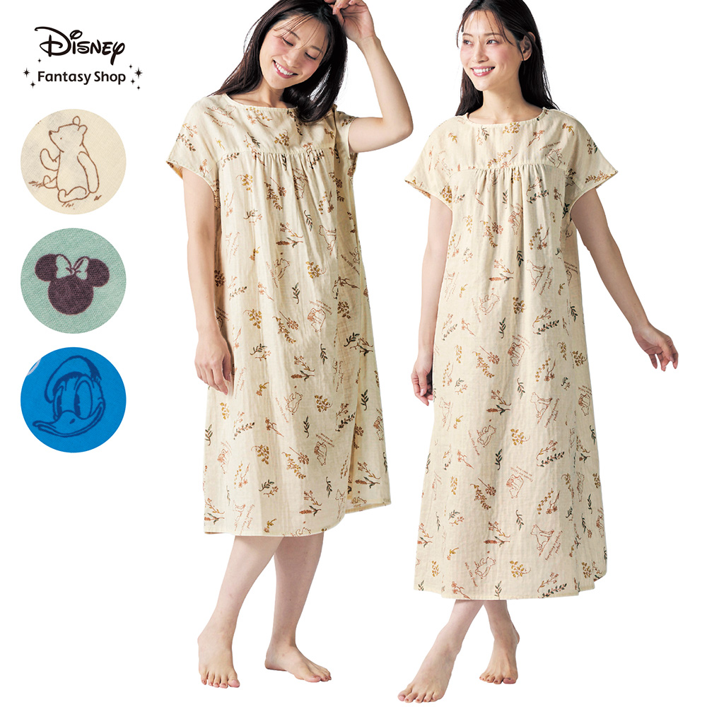 【ディズニー/Disney】ダブルガーゼ湯上りワンピース(選べるキャラクター)