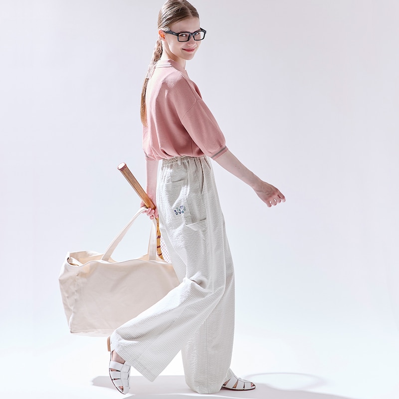 モデル身長168cm/M ※写真は撮影用のため、股下＋5cmになります