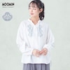 【ムーミン/MOOMIN】スラブコットンの刺しゅうブラウス「ニョロニョロ/ムーミン」