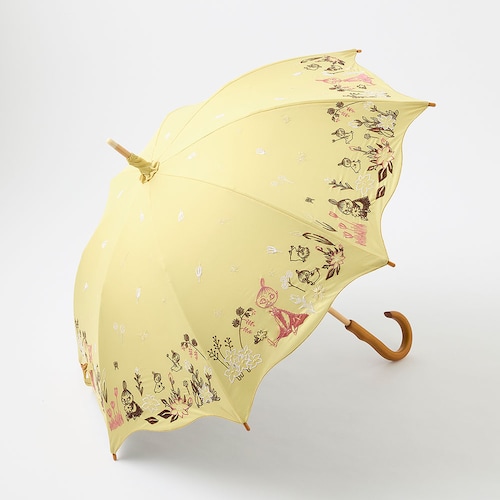 刺繍の2枚張晴雨兼用日傘「ムーミン」